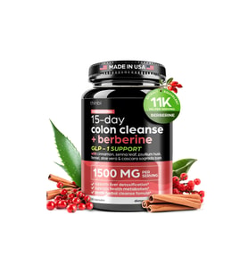 THİNBİ Colon Cleanse Berberine 1500mg 30 Capsul 15 Day Parasite Detox Men Women –Extra Strength.