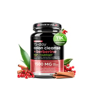 THİNBİ Colon Cleanse Berberine 1500mg 30 Capsul 15 Day Parasite Detox Men Women –Extra Strength.