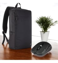 Classone PR-EK100 15,6'Su Geçirmez Kumaş Fermuar Sırt Çantası + Kablosuz Mouse (Gri)