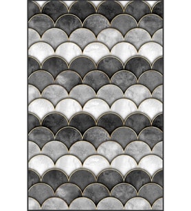 Eliana Home Baskılı, Yıkanabilir Kaymaz Taban Salon Halısı LNA1398-HT-1376 100x150 cm (Gri)