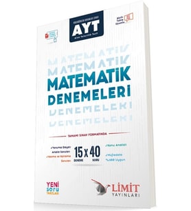 Limit Yayınları Limit AYT Matematik 15x40 Video Çözümlü Denemeleri Parlayan Proje Ayraç Hediye (Çok Renkli)