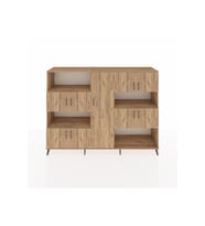 Hyperion Dolap 10 Raflı 9 Kapaklı 220x44x163 Çam-Çam