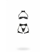 Mulvxbrf Brf02 Siyah Jartiyer Harness Suni Deri Fermuar Detaylı Bralet Takım - Brf1373 (Mulvix)