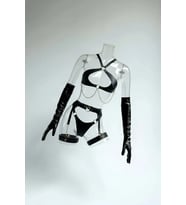Mulvxbrf Brf02 Siyah Harness Takım Zincir Detaylı Deri Vücut Kemerleri - Brf1330 (Mulvix)