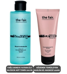 the fair. Yağlı Akneye Yatkın Cilt Salisilik Asit Tonik 200 ml ve Gözenek Temizleyen Kaolin Kil Maske 100 ml