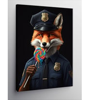 Kanvas Tablo Lolipoplu Polis Tilki