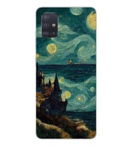 Samsung Galaxy A71 Uyumlu Van Gogh Tasarımlı Şeffaf Telefon Kılıfı