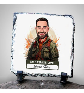 Kişiye Özel Hediye Karikatürlü En Başarılı Erkek Avcı Dekoratif Taş