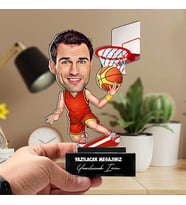 Kişiye Özel Basketbolcu Karikatürlü Biblo