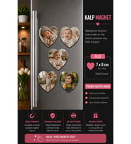 5'li Kalp Bebek Gelişim Fotoğraf Magneti Kişiselleştirilebilir Büyüme Anı Hediyesi