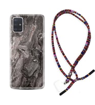 Samsung a71 A72 A73 A7 A9 2018 C7 C9 Kılıf Boyun Asklı Rasta Silikon Gri Mermer 1376