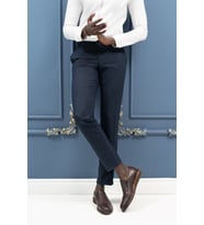 Slimfit Pamuklu Kendinden Çizgili Mevsimlik Kumaş Pantolon