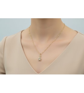 STİL İNCİSİ/ XUPING JEWELRY BAGET ZİRKON TAŞLI KOLYE (Altın)
