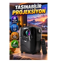 64 GB Depolamalı Taşınabilir Projeksiyon – 2 GB RAM 720p HD Uzaktan Kumandalı