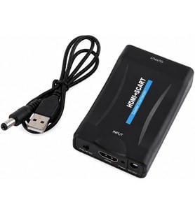 HDMI SCART Dönüştürücü Video Converter, 1080P Destekli, PAL NTSC Seçilebilir, Tak Çalıştır, 5V Güç Girişli, HDMI Giriş SCART Çıkış Dönüştürücü HS-74