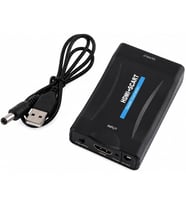 HDMI SCART Dönüştürücü Video Converter, 1080P Destekli, PAL NTSC Seçilebilir, Tak Çalıştır, 5V Güç Girişli, HDMI Giriş SCART Çıkış Dönüştürücü HS-74