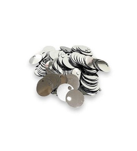 50 adet 20 mm (2 cm) metalik gümüş renk pleksi Çanta, Supla, Patik Pulu