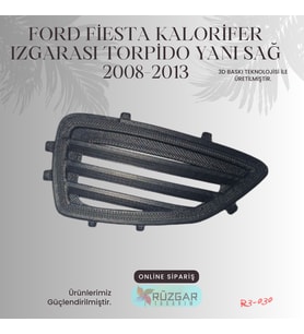 Ford Fiesta Kalorifer Izgarası Torpido Yanı SAĞ  2008-2013 (Siyah-Gri)