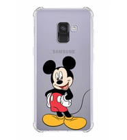Samsung Galaxy A8 2018 Uyumlu Köşe Korumalı Antişok Kapak Mickey Mouse Tasarımlı Şeffaf Kılıf