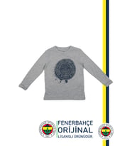 Fenerbahçe Orijinal Lisanslı Yaldızlı Fb Logo Gri Çocuk Sweat (Gri)