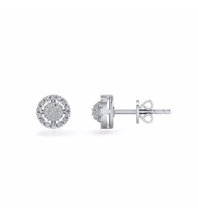 0,18 Karat Pırlantalı Küpe (Altın-Beyaz)