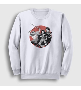 Presmono Unisex Beyaz Team Anime Demon Slayer Kimetsu No Yaiba Sweatshirt 309081tt