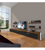 Decoraktiv Eko 270R Slm Tv Ünitesi Tv Sehpası (Siyah - Ceviz)