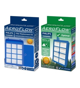 AeroFlow® Philips Elektrikli Süpürgeler ile Uyumlu Filtre Seti  1x CP0484/01 - 1x FC8038/01 (Optimal Hepa)