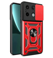 Redmi Note 13 4G Pars Lens Yüzüklü Silikon - Kırmızı