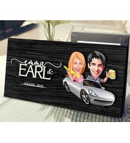 BK Gift Kişiye Özel Sevgililer Karikatürlü Kabartma Figürlü Ahşap Tablo, Duvar Dekoru, Arkadaşa Hediye, Özel Tasarım Ev Hediyesi-53 (Siyah)