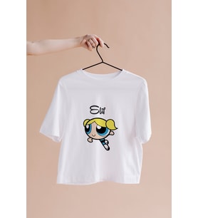 Power Puff Girls Bubbles Tasarımlı Tişört Kişiye Özel ( Unisex - Büyük - Çocuk )