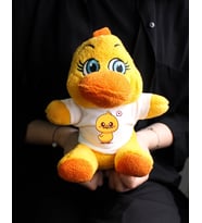 Ördek Baskılı Tişörtlü Turuncu Renk Peluş Ördek 22cm