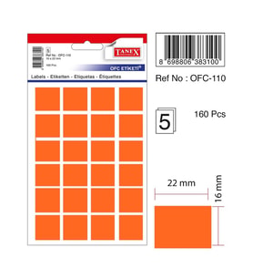 Tanex Etiket Ofc-110 16X22Mm Turuncu 10 lu 2 paket