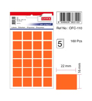 Tanex Etiket Ofc-110 16X22Mm Turuncu 10 lu 2 paket
