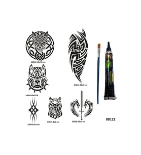 Tribal Serisi Hint Kınasıyla Geçici Dövme Yapma Seti