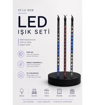 Rgb Led Dış Ve İç Mekan Süsleme Işığı 10 Çubuklu Şerit