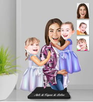 Kişiye Özel Anneler Günü Anne Kızları Ahşap Biblo-1