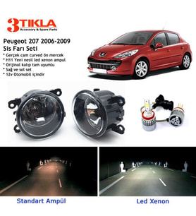 Peugeot 207 2006-2009 Beyaz Led Xenon Sis Farı Seti