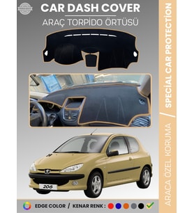 PEUGEOT 206 MAKYAJLI KASA (2003-2009) Torpido Örtüsü Ön Göğüs Torpido Koruma Birebir Uyum Kaymaz