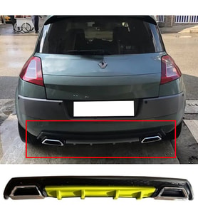 Renault Megane 2 HB Sarı Difüzör Çiftli Kare Egzoz Görünümlü D Tip Difizör 2002 - 2009