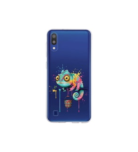 Samsung Galaxy M10 ile Uyumlu Splash Bukalemun Tasarımlı Şeffaf Silikon Kılıf
