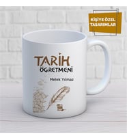 Kişiye Özel İsim Yazılabilir Tarih Öğretmeni Kupa Bardak