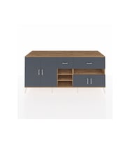Kronos Konsol 5 Raflı 2 Çekmeceli 4 Kapaklı 220x59x99 Çam-Antrasit/Antrasit