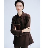 LCW Modest Kahverengi Kruvaze Yaka Kadın Blazer Ceket