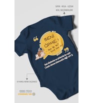 Beni Öpme Bende Mi? Evet Sende Baskılı Bebek Zıbını – Çıtçıtlı Body  %100 Pamuk Kısa Kol (Lacivert)
