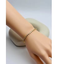 Çelik Gold Mini Yuvarlak Taşlı Su Yolu Bileklik - 26slb44