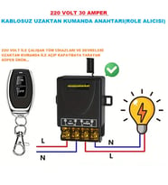 220 VOLT 30 AMPER KABLOSUZ UZAKTAN KUMANDA ANAHTARI(ROLE ALICISI)
