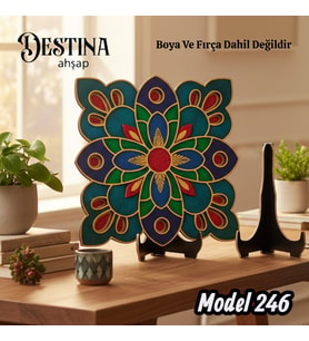 Destina Ahşap Mandala Boyama Seti - Ekonomik Seri- Eko Model 246