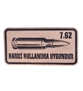 7,62 Harici Kullanıma Uygundur Deri PEÇ  -Arma - Leather Patch (Bej)