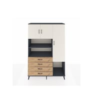 Hyperion Dolap 8 Raflı 4 Çekmeceli 3 Kapaklı 132x44x195 Antrasit-Aytaşı/Çam